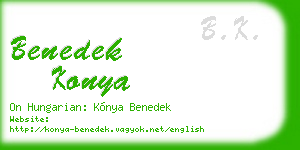 benedek konya business card