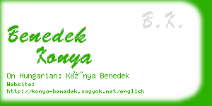 benedek konya business card